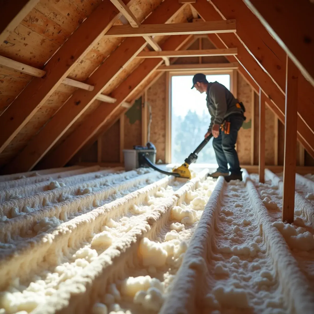 Blowing new loose-fill insulation back to full R-value after attic water damage in Orange County